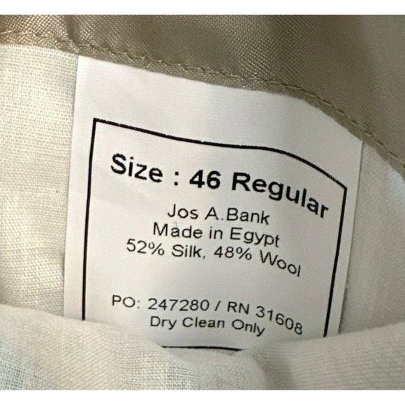 JOS A BANKS Men’s 2 Button Silk Wool Houndstooth Gray Suit Jacket Blazer SZ 46R - Picture 8 of 8